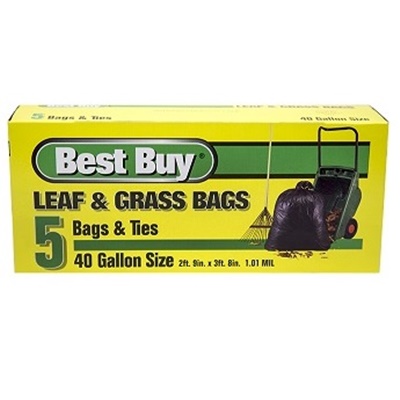 BEST BUY LEAF & GRASS BAG 40 GAL - 5CT/PACK